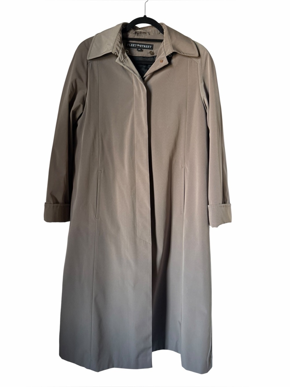 Vintage Taupe Trench Coat Removable Lining Fall Rain Cold Weather Jacket